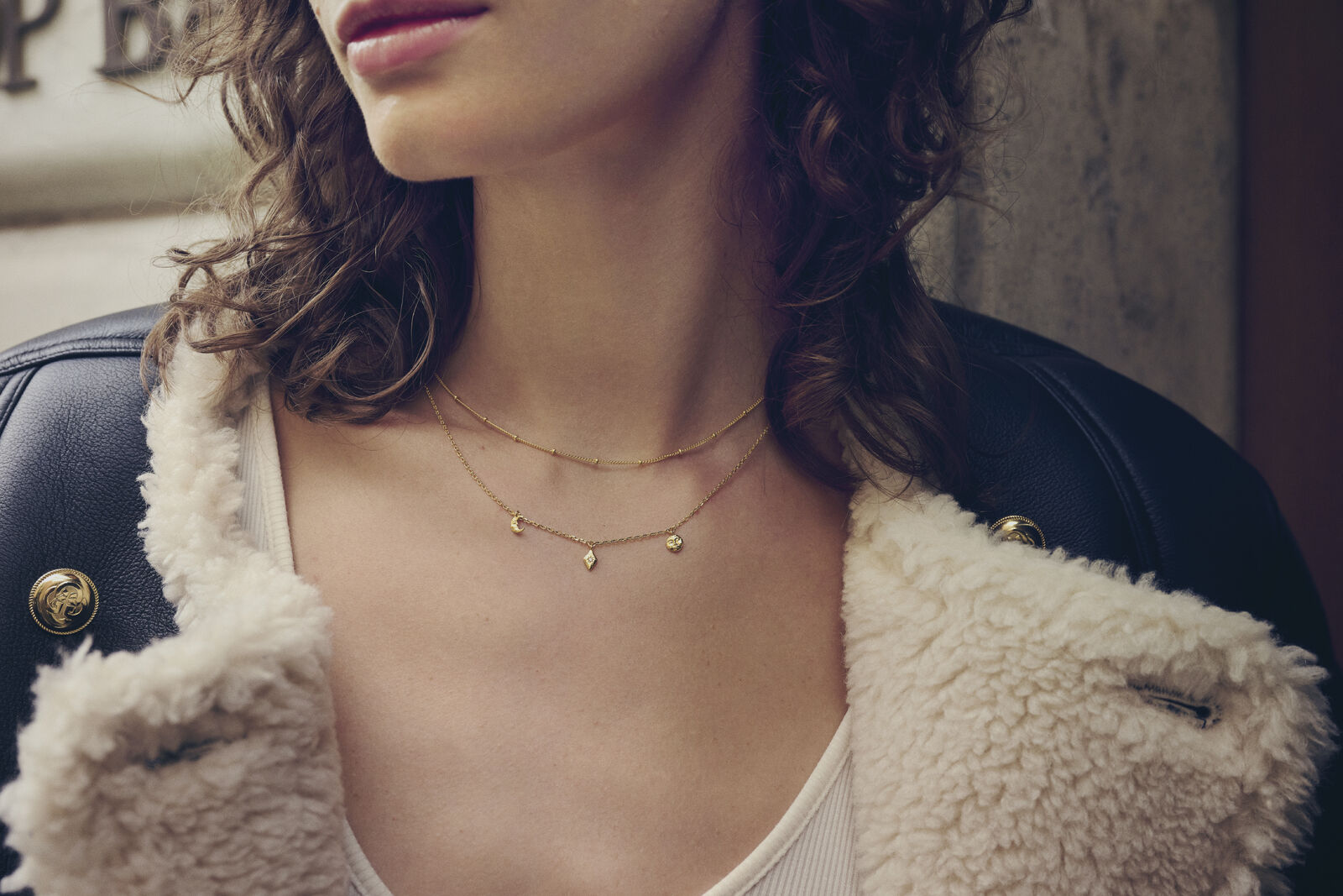 Lea halskæde - forgyldt